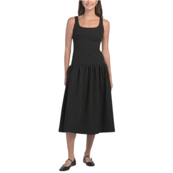ENDLESS ROSE Drop Waist Peplum Midi Dress - Picture 1 of 2